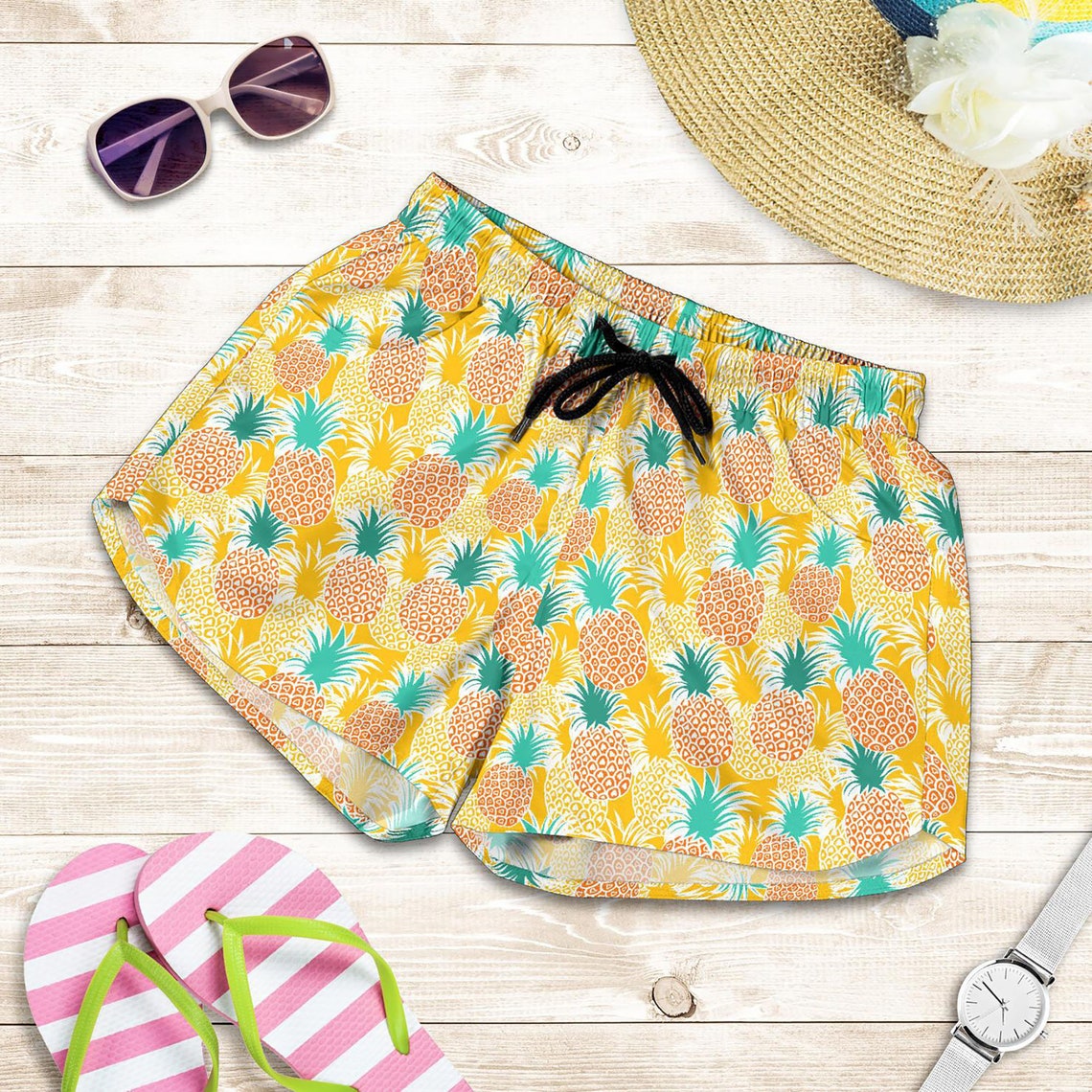 Pineapple Shorts Pineapple Pattern Swim Shorts for Women / - Etsy UK