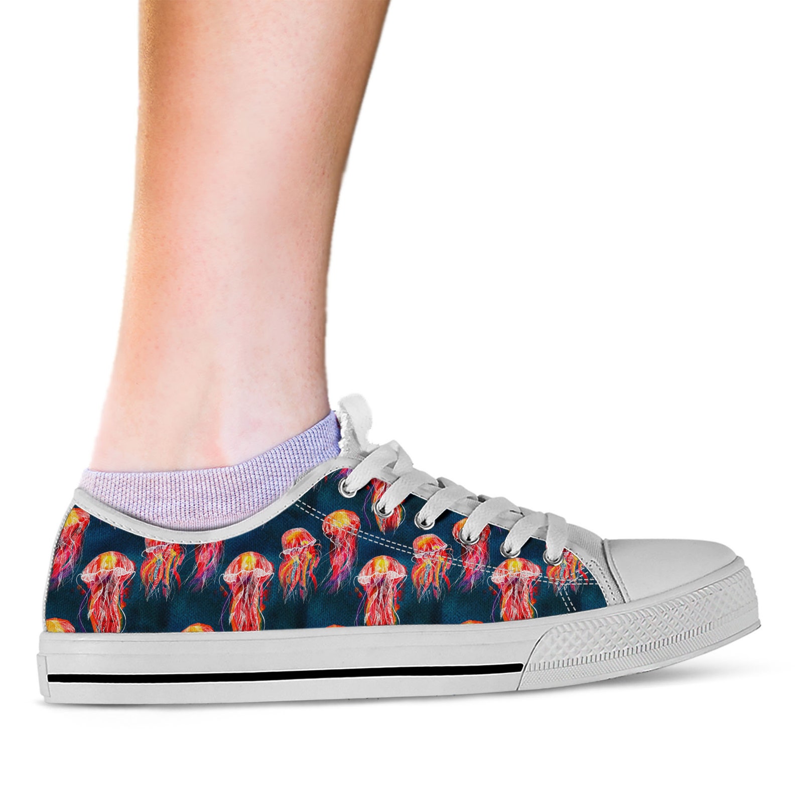 Jellyfish Shoes Jellyfish Pattern Sneakers Cute Jellyfish Etsy