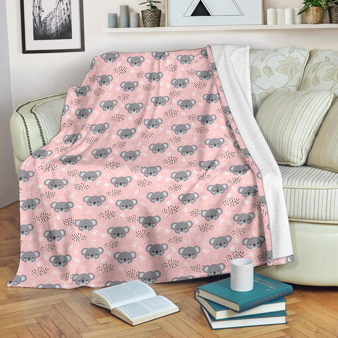 Cute Koala Blanket Koala Pattern Throw Blanket Koala Print Etsy UK