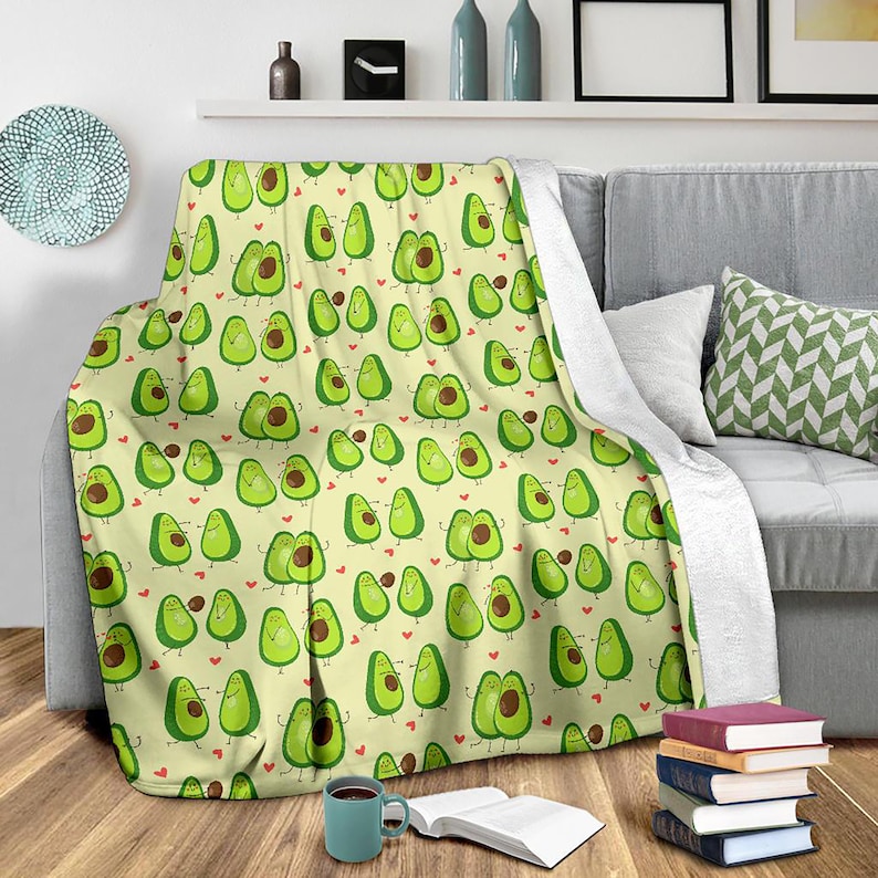 Cute Avocado Blanket Avocado Pattern Throw Blanket Avocado - Etsy