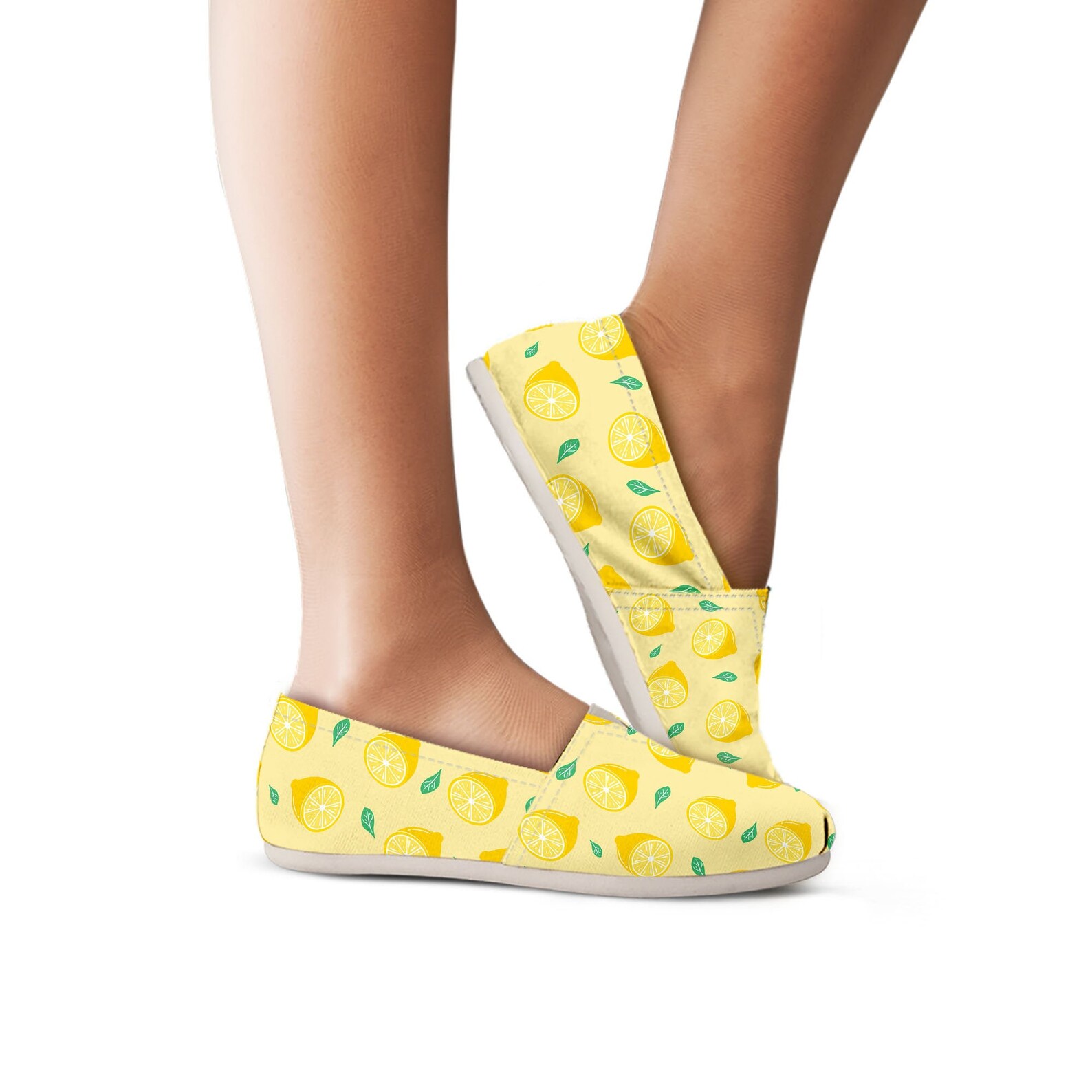 lemon canvas shoes