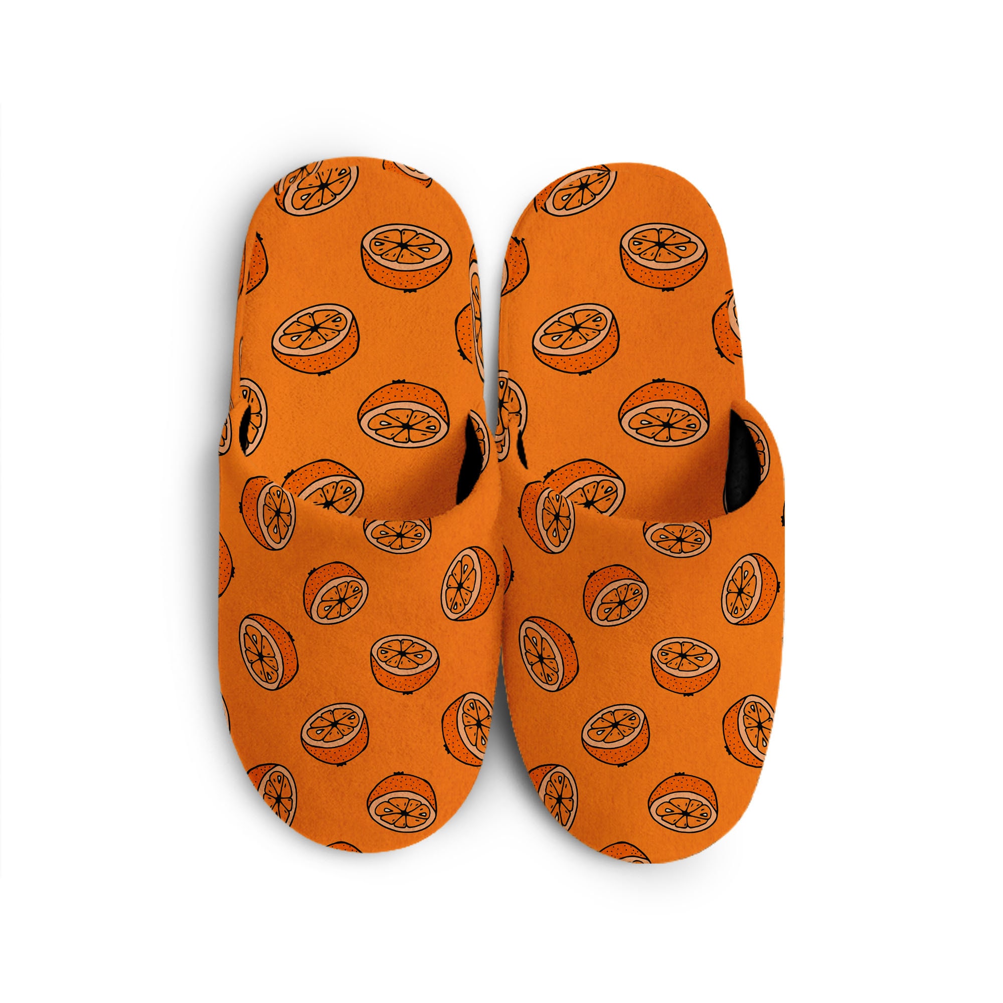 Orange Slippers Orange Pattern Slippers Cute Fruit | Etsy