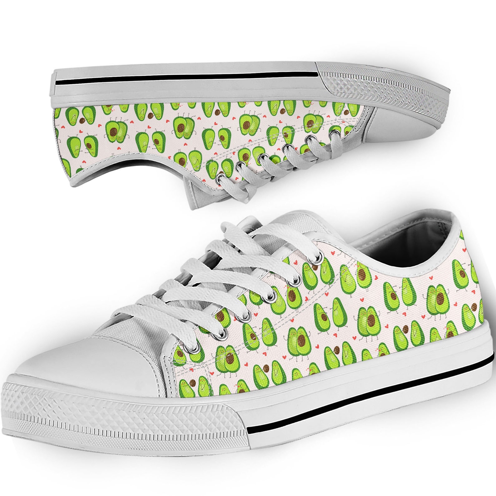 Avocado Shoes Avocado Pattern Sneakers Cute Avocado - Etsy