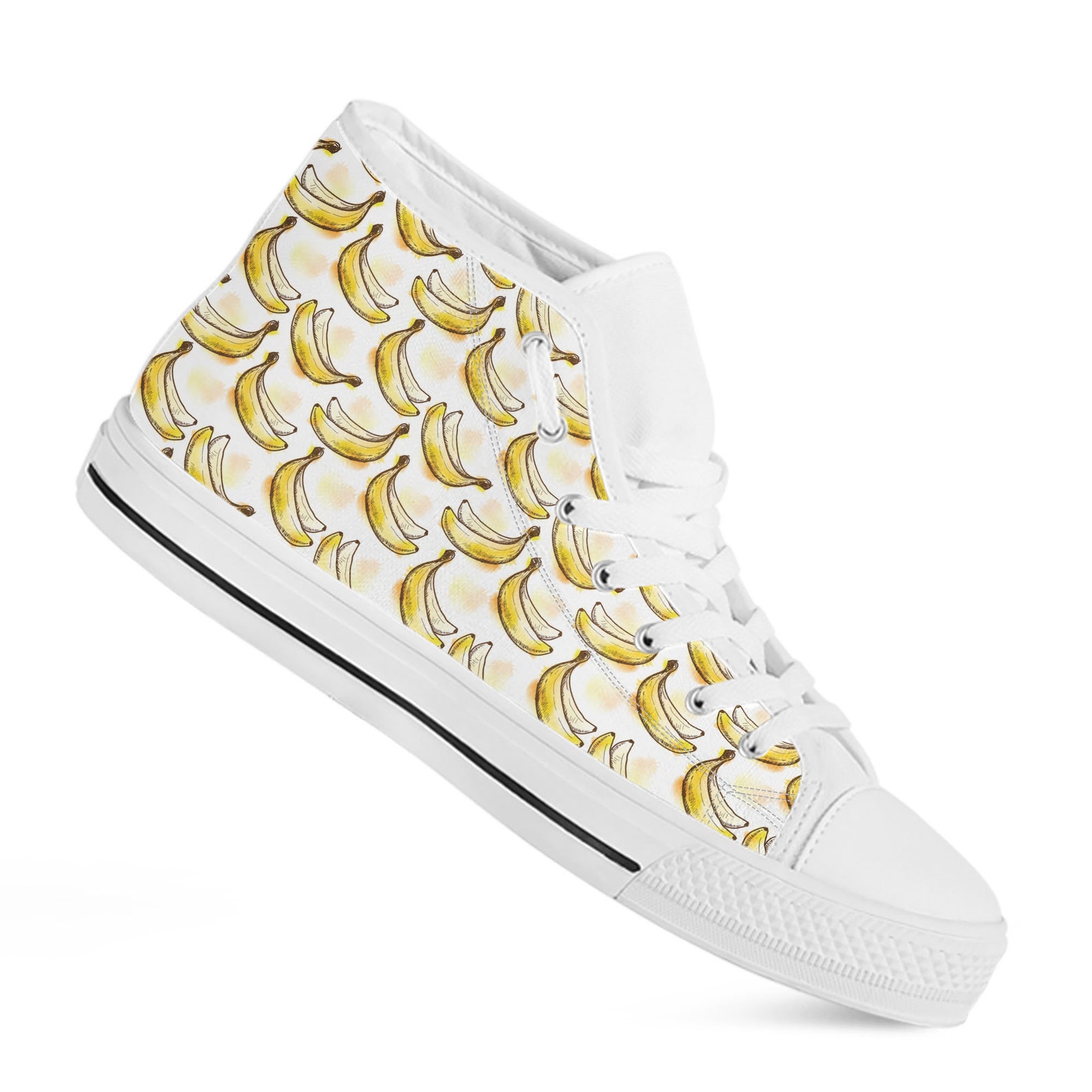 Banana Shoes Banana Pattern Sneakers Cute Banana Trainers Etsy