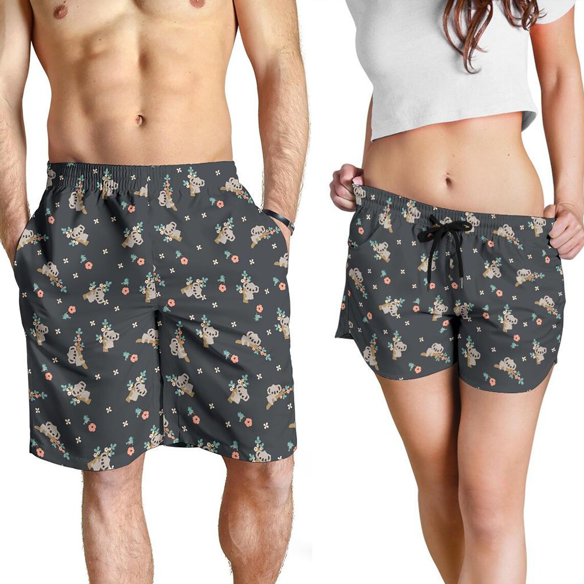 Koala Shorts Koala Pattern Swim Shorts for Women / Men Etsy