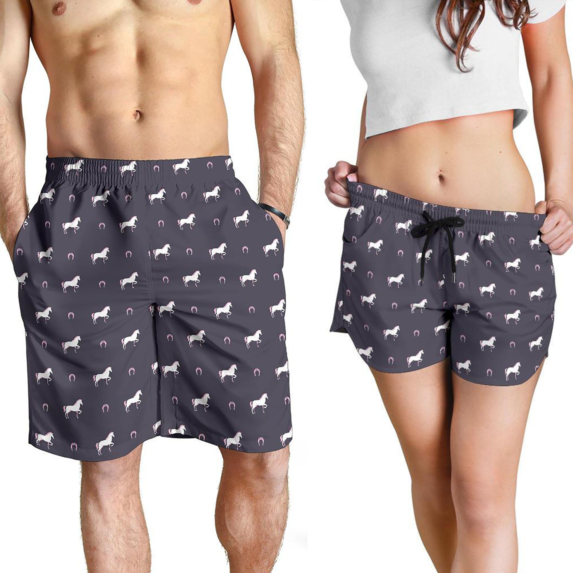 Horse Shorts Horse Pattern Swim Shorts for Women / Men Etsy UK