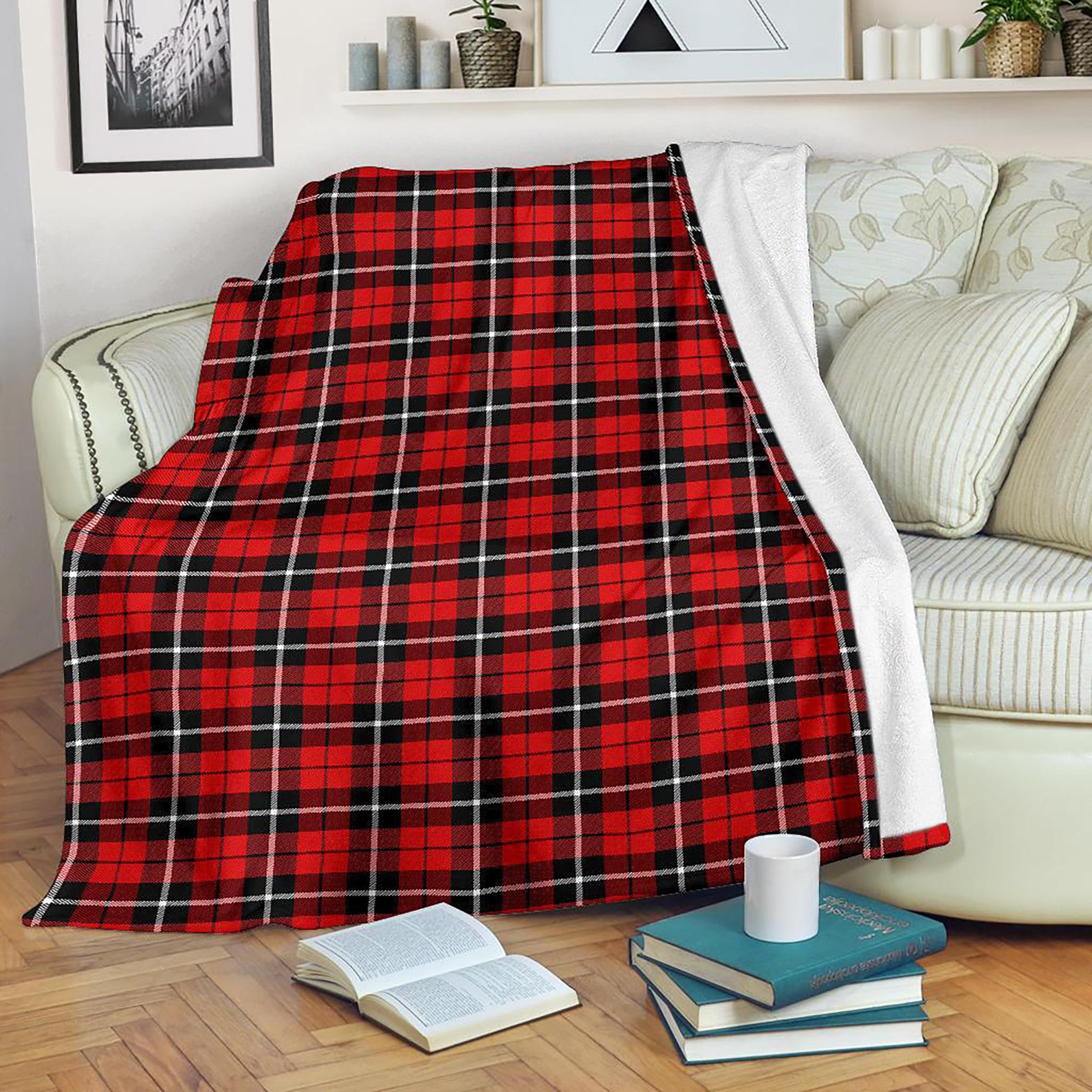 Cute Tartan Plaid Blanket Fall Throw Blanket Tartan Print Etsy