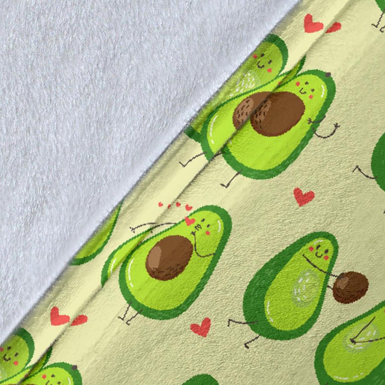 Cute Avocado Blanket Avocado Pattern Throw Blanket Avocado Etsy UK