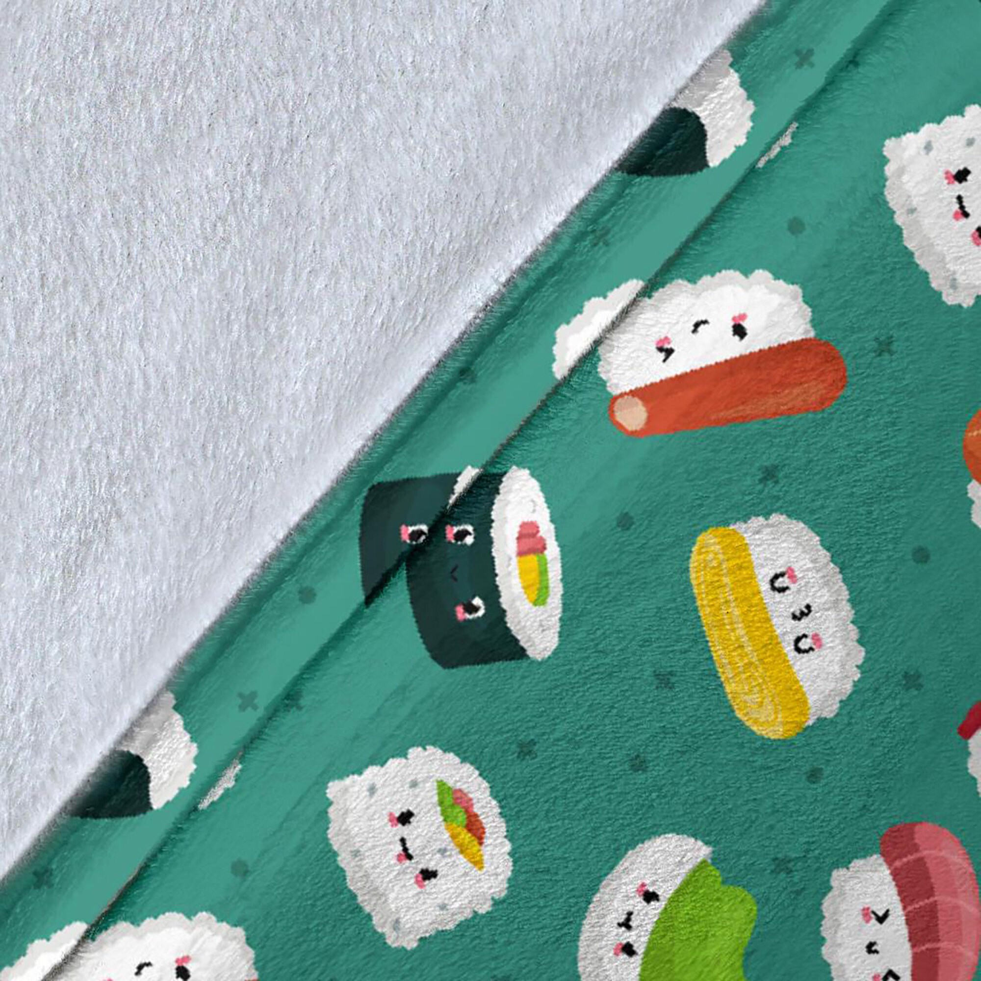 Cute Sushi Blanket Sushi Throw Blanket Sushi Print Fleece Etsy Australia