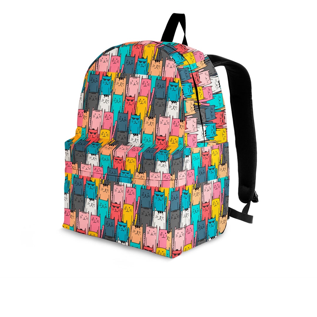 Cat Pattern Backpack for Kids/adults Cat Pattern Bag Cat Etsy
