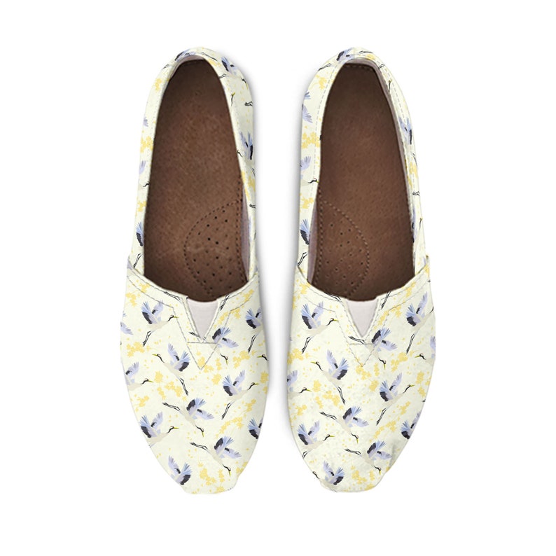 Crane Pattern Slip on Shoes for Women Crane Sneakers Crane Etsy