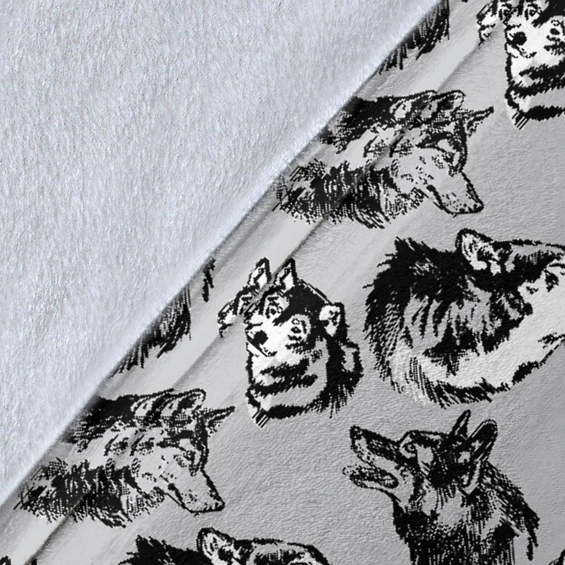 Cute Wolf Blanket Wolf Throw Blanket Wolf Fleece Blanket Etsy UK
