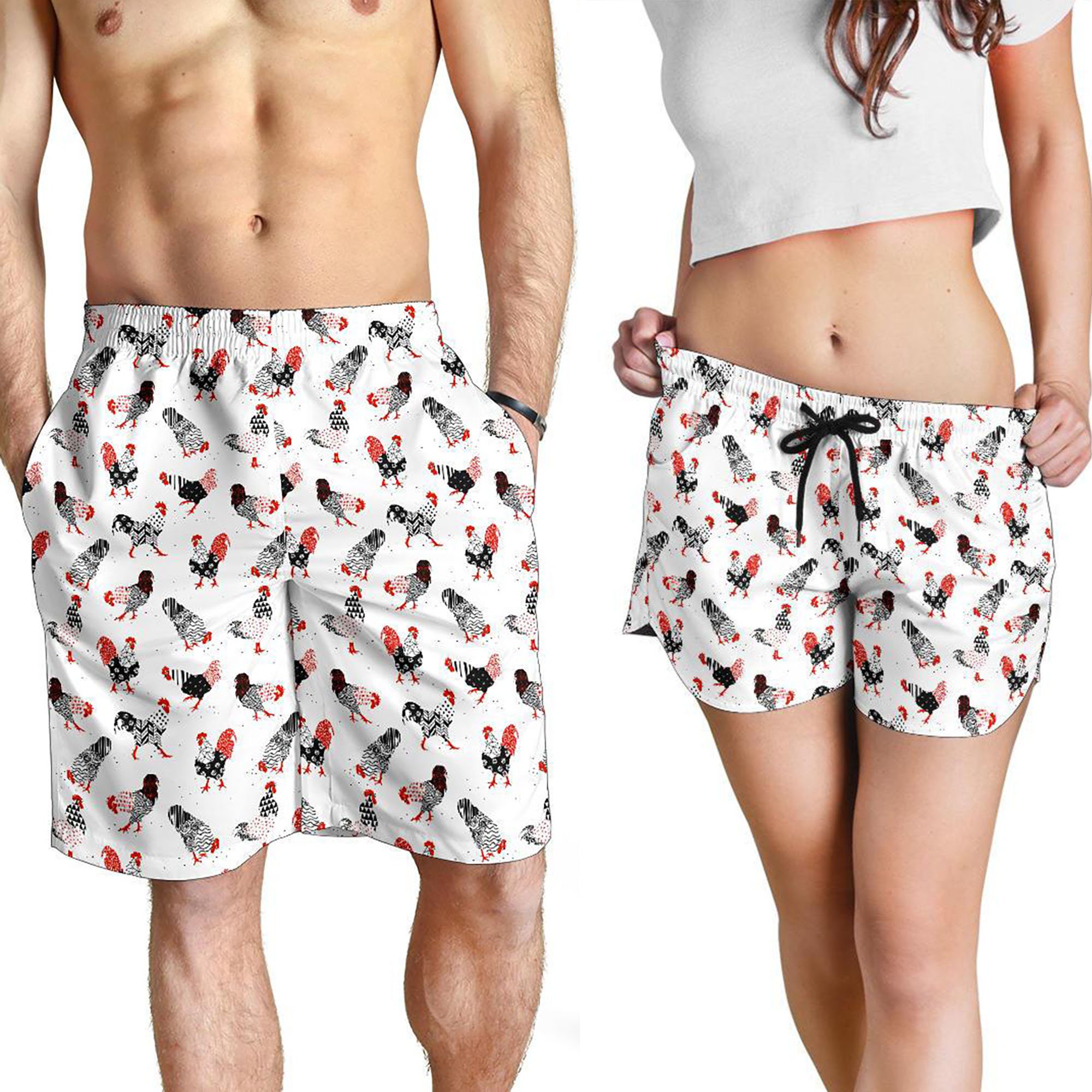 Rooster Shorts Rooster Pattern Swim Shorts for Women / Men - Etsy UK