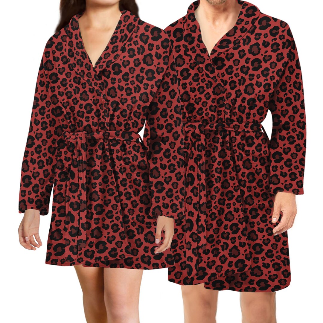 Leopard Bathrobe Leopard Pattern Bath Robe for Women / Men Leopard