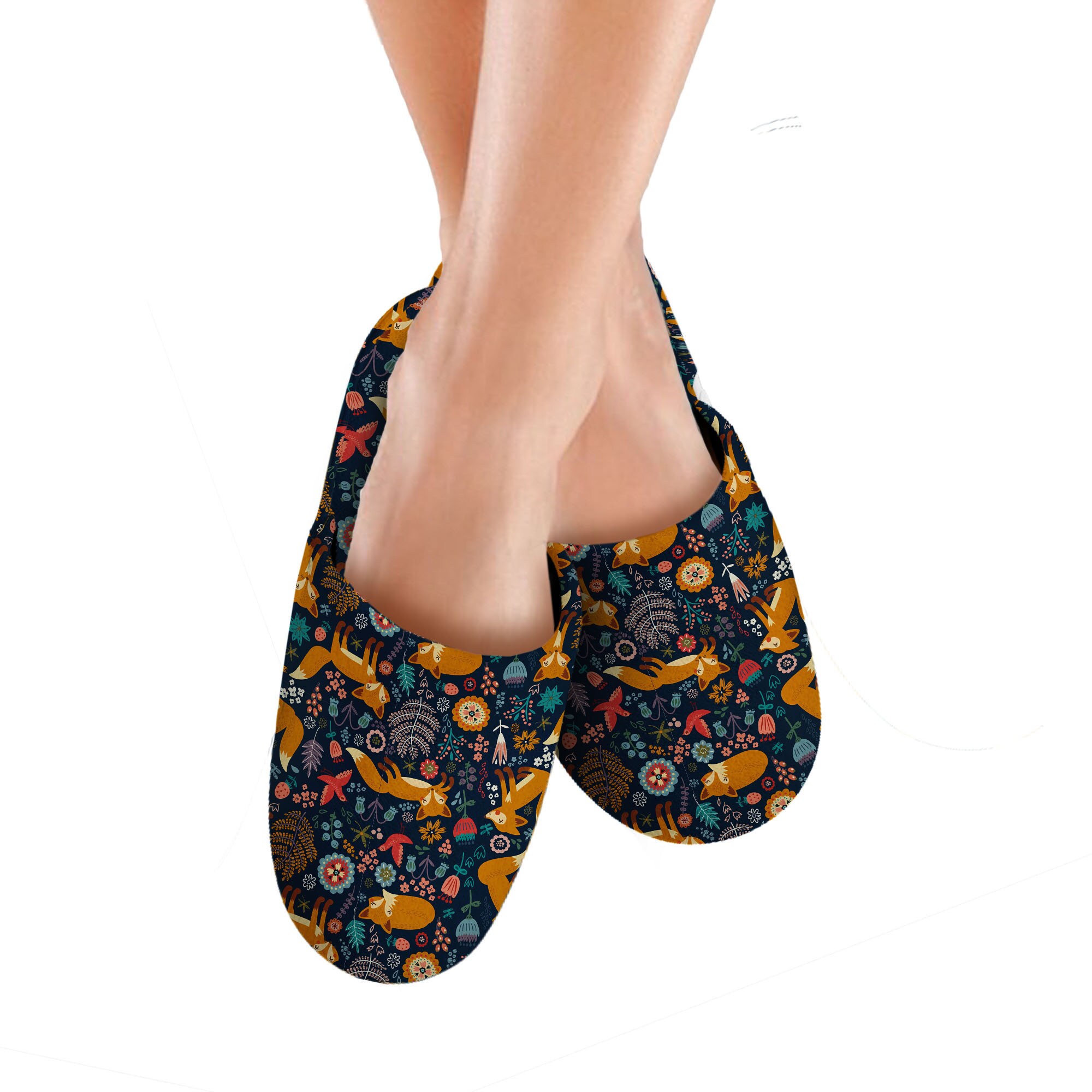 Fox Slippers Fox Pattern Slippers Fox Slippers For Women / Etsy