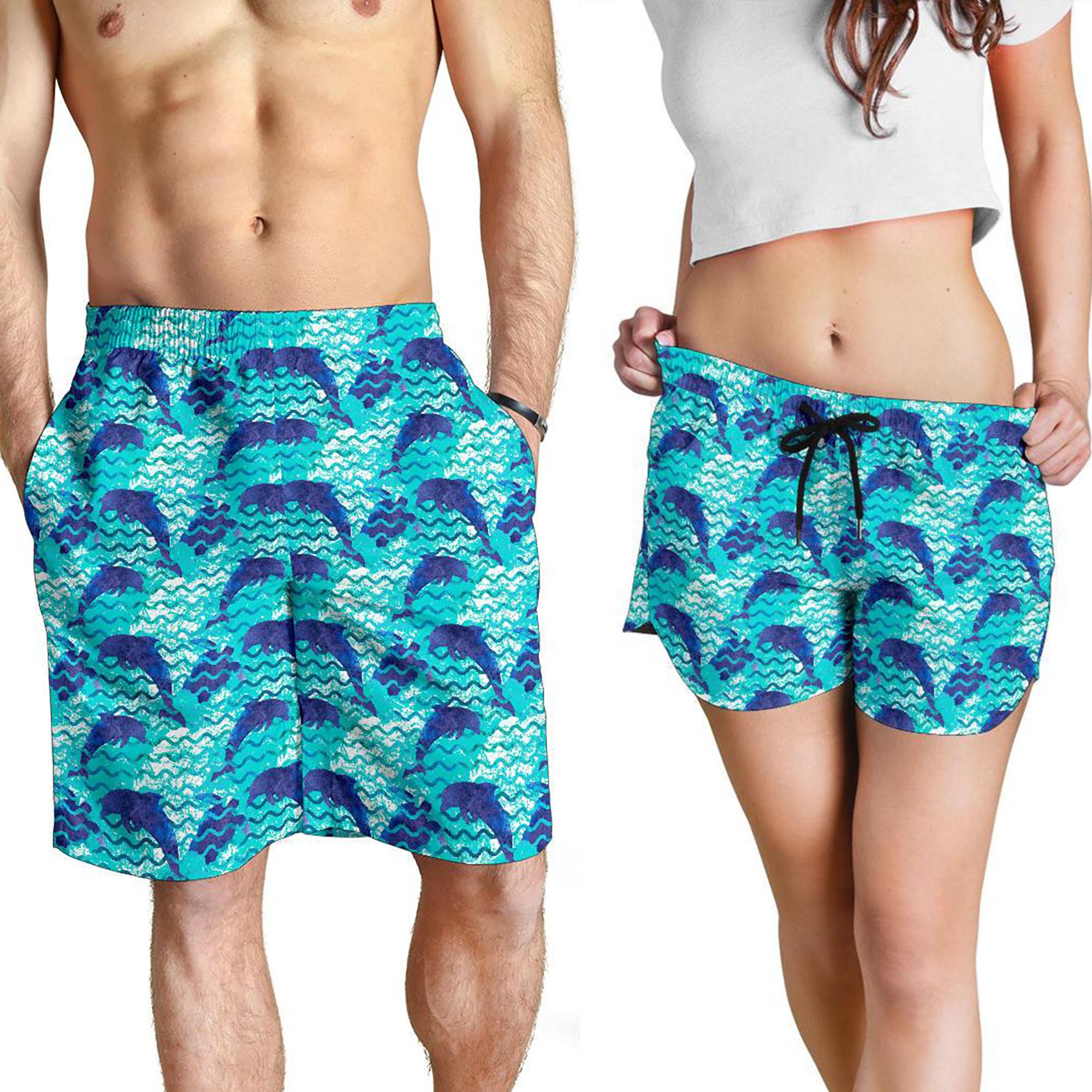 Dolphin Shorts Dolphin Pattern Swim Shorts For Women / Men | Etsy