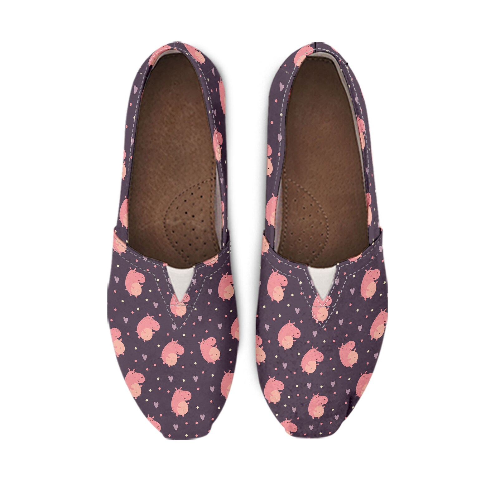Hippo Pattern Slip on Shoes for Women Hippo Sneakers Hippo - Etsy