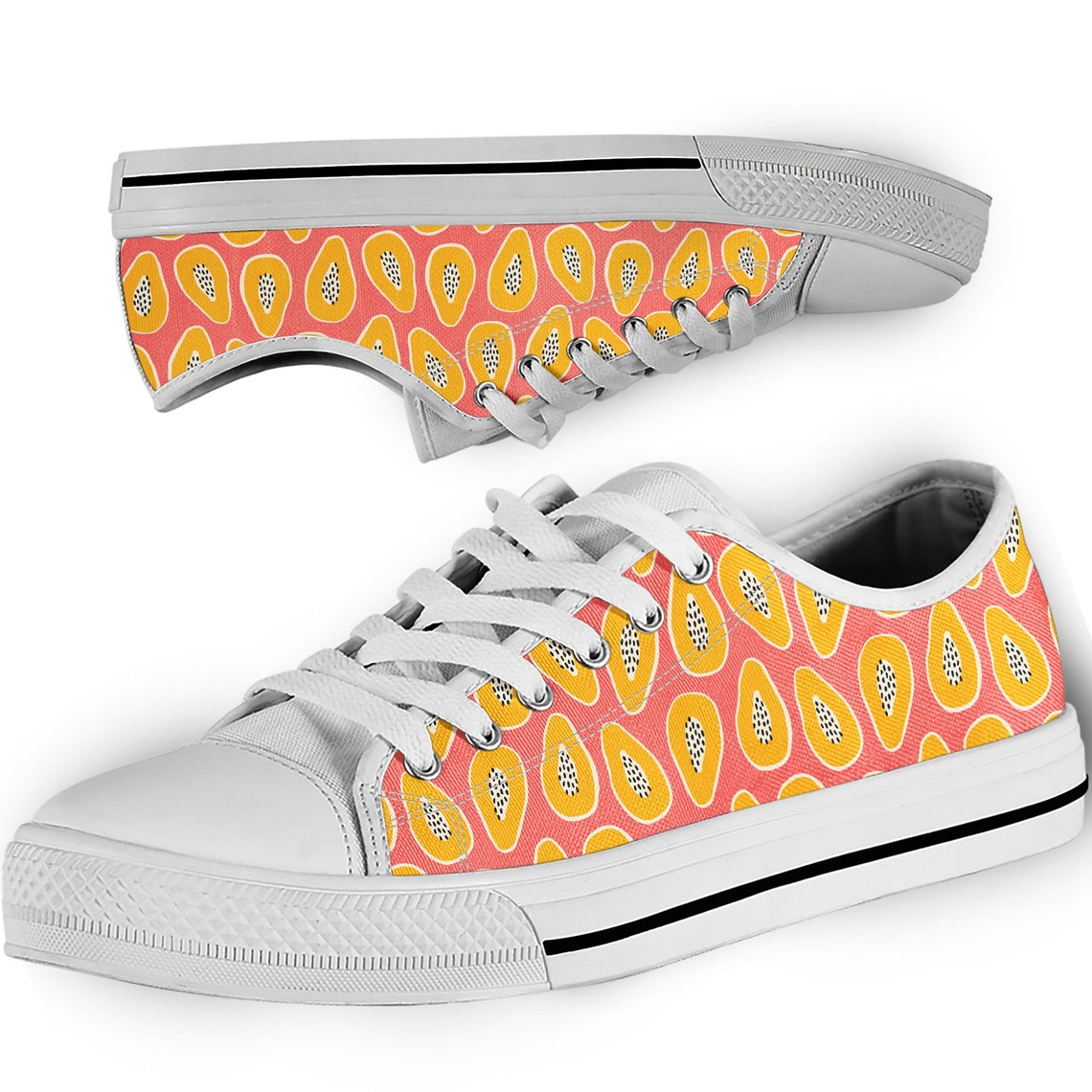 Papaya Shoes Papaya Pattern Sneakers Papaya Trainers Etsy