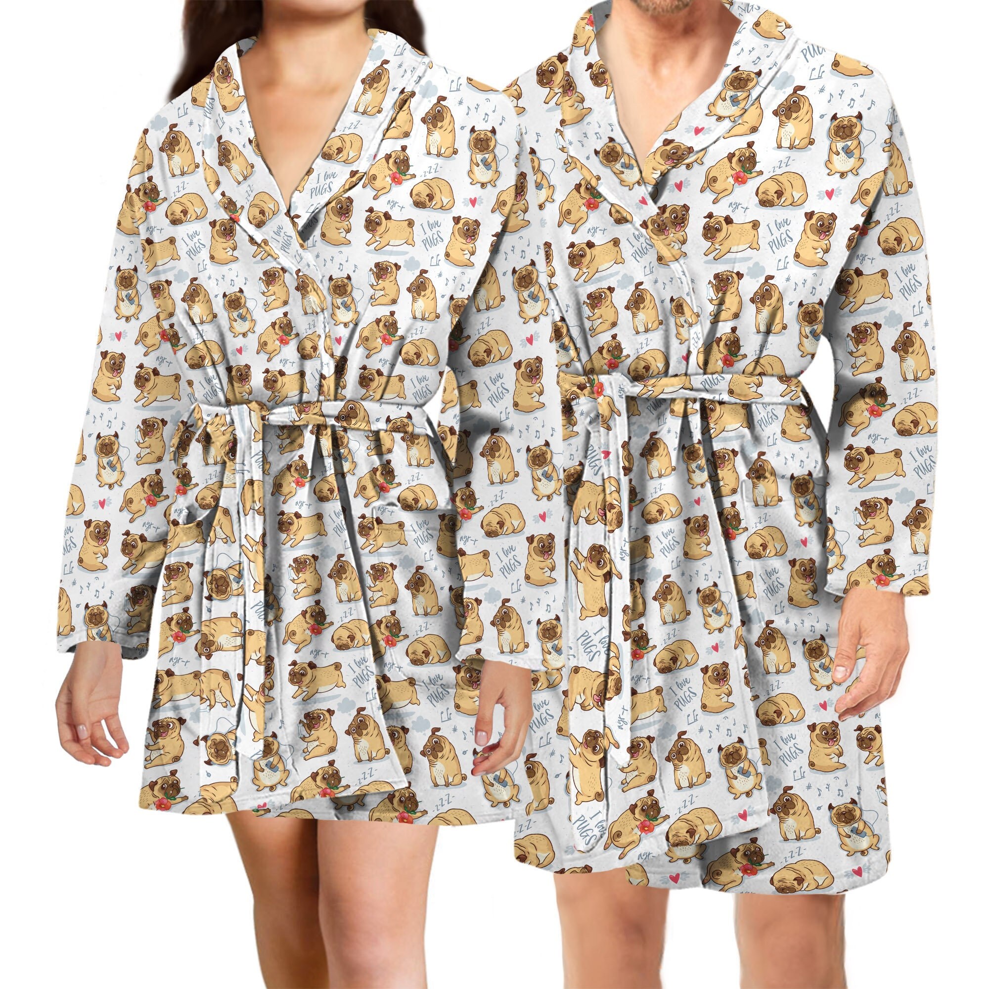 Pugs Bath Robe Etsy