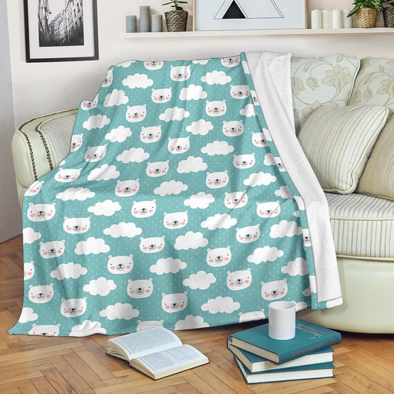 Cute Polar Bear Blanket Polar Bear Throw Blanket Polar Etsy