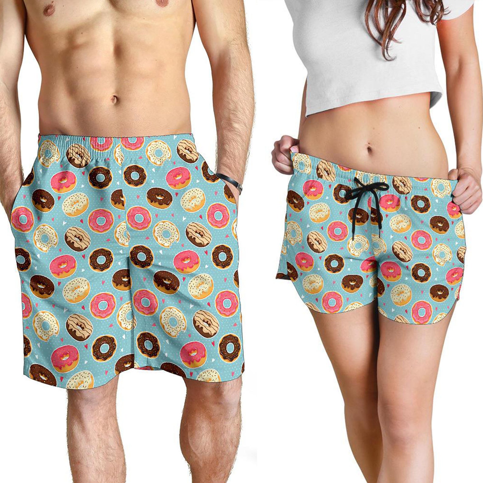 Donut Shorts Doughnut Pattern Swim Shorts for Women / Men - Etsy