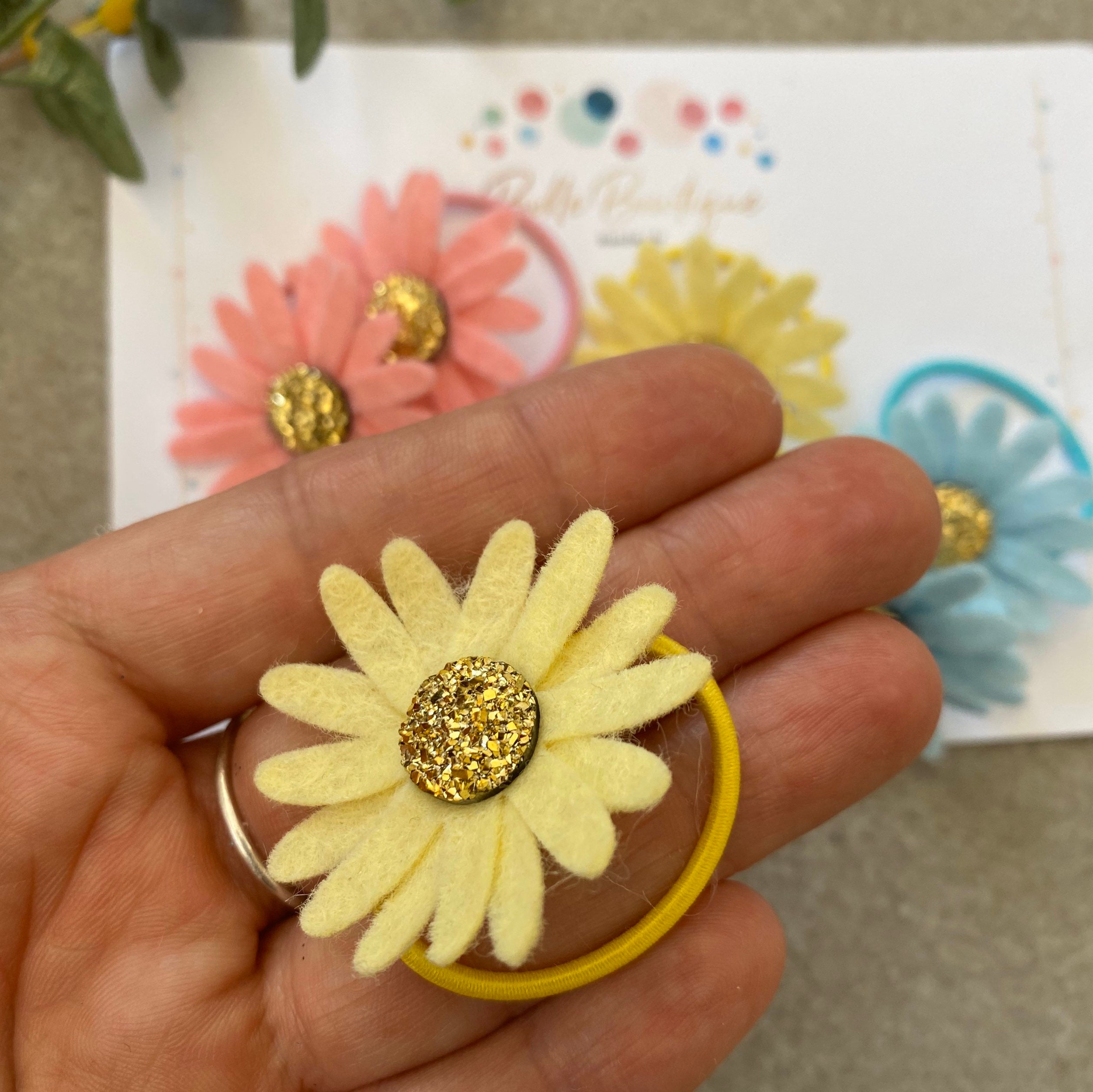 Daisy Collection Flower Hair Bobbles Handmade Hair Bobbles Etsy UK