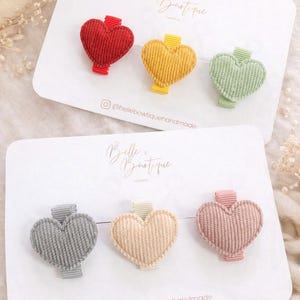 Fabric Heart Hair Clips – Small Fringe Clips for Baby & Toddler Girls