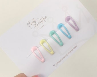 Mini Rainbow Girls Hair Fringe Clip Pack of 5 Rainbow Baby Hair Clips snap Clip Girls Clips - Tiny Clip for toddlers
