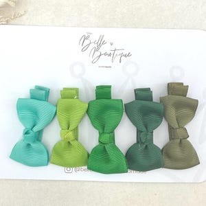 Fully Lined ribbon fringe clips pack of 5 -  small bow clips - mini clips - Clip pack - toddler knot clip small - baby hair clips