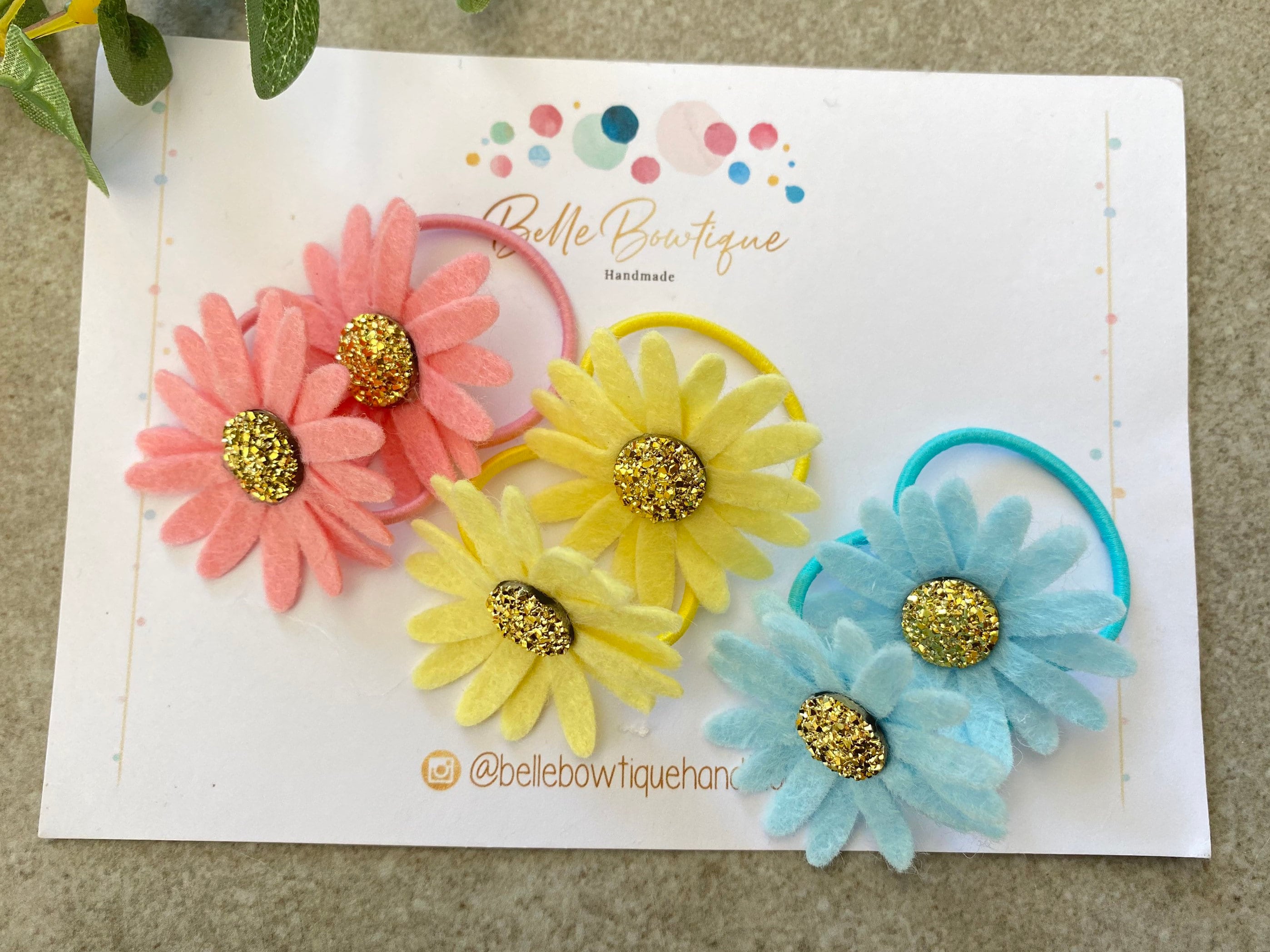 Daisy Collection Flower Hair Bobbles Handmade Hair Bobbles Etsy