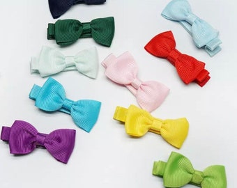 SINGLE Rainbow ribbon fringe clips small clips - mini clips - Clip pack - toddler clip small - baby hair clips