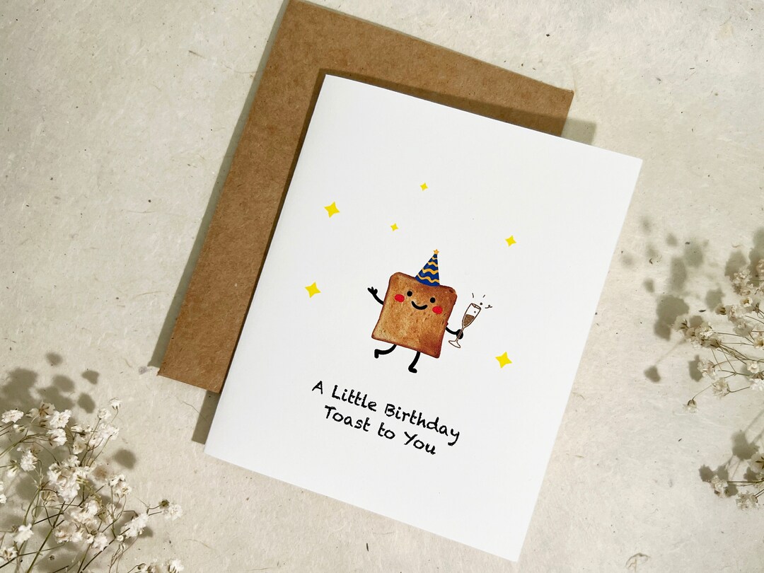 A Little Birthday Toast to You Greeting Card Customize Funny Etsy