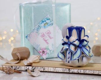 Luxury Handmade Carved Christmas Candle - Surprise Gift for the Holidays