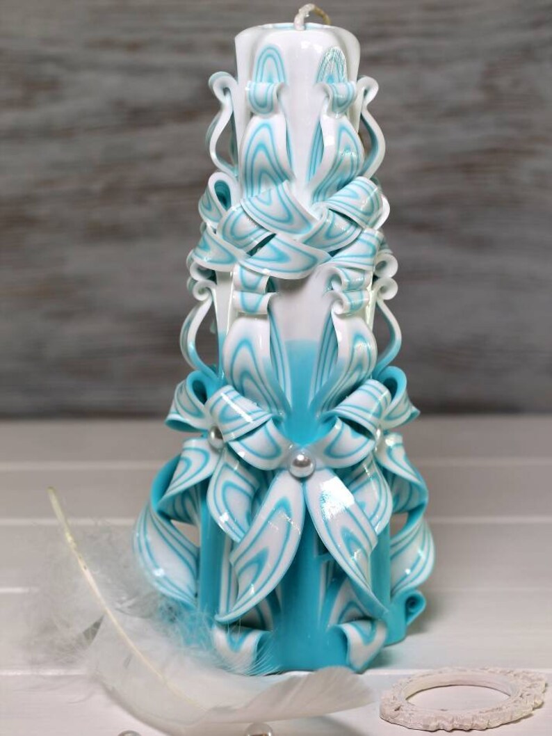 A set of 3 hand carved candles for a gift a wedding ceremony Etsy