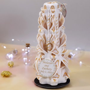 Hand Carved Unity Candle: Unique Wedding Accessory Gift