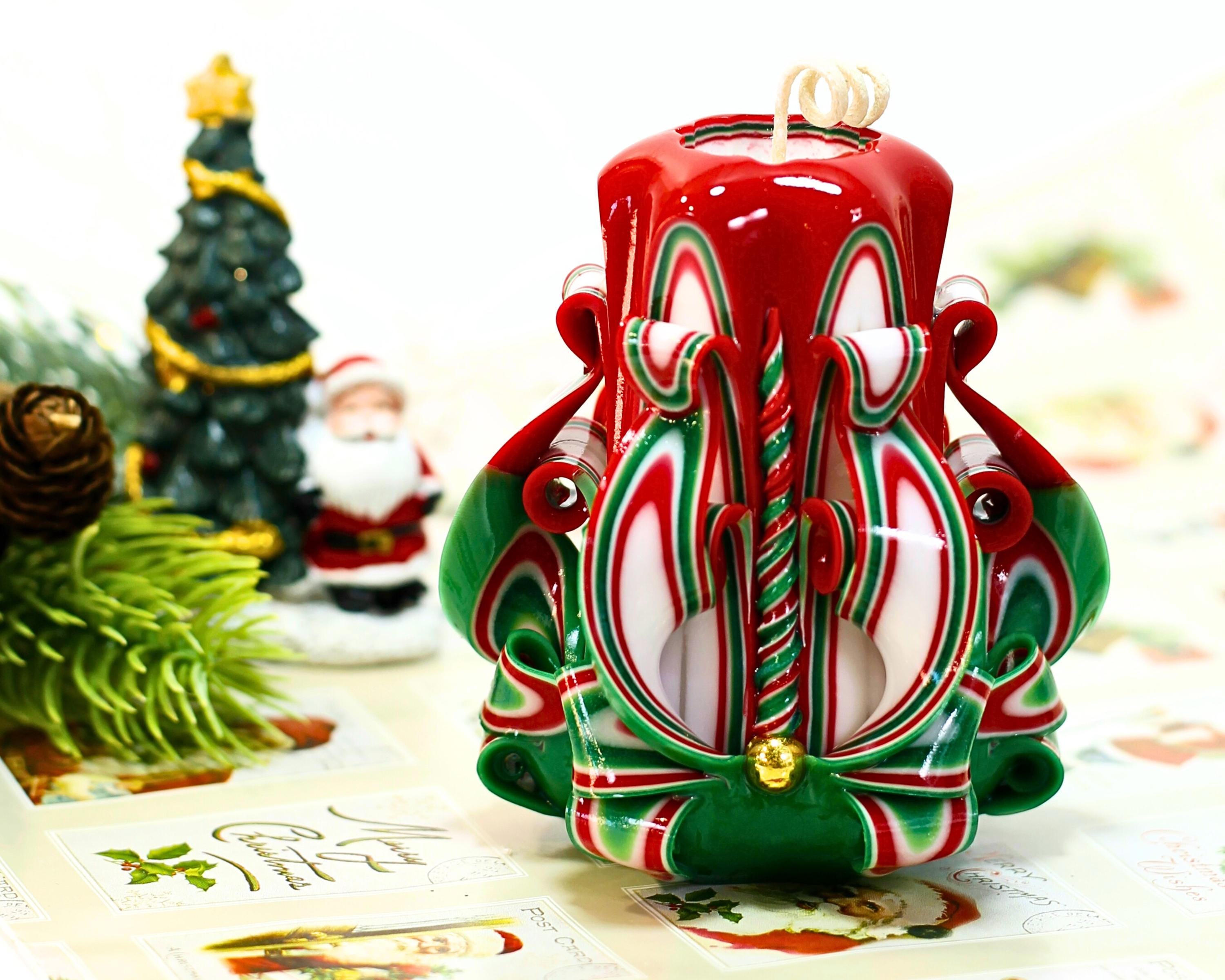 Handmade carved christmas candles - Etsy 日本