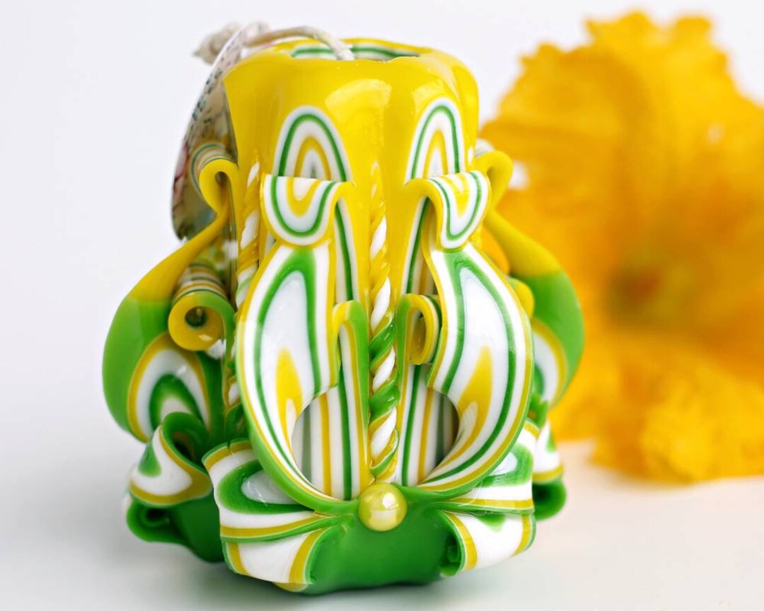 Hand Carved Candle Sunflower Candle Home Decor Candle Gift Etsy