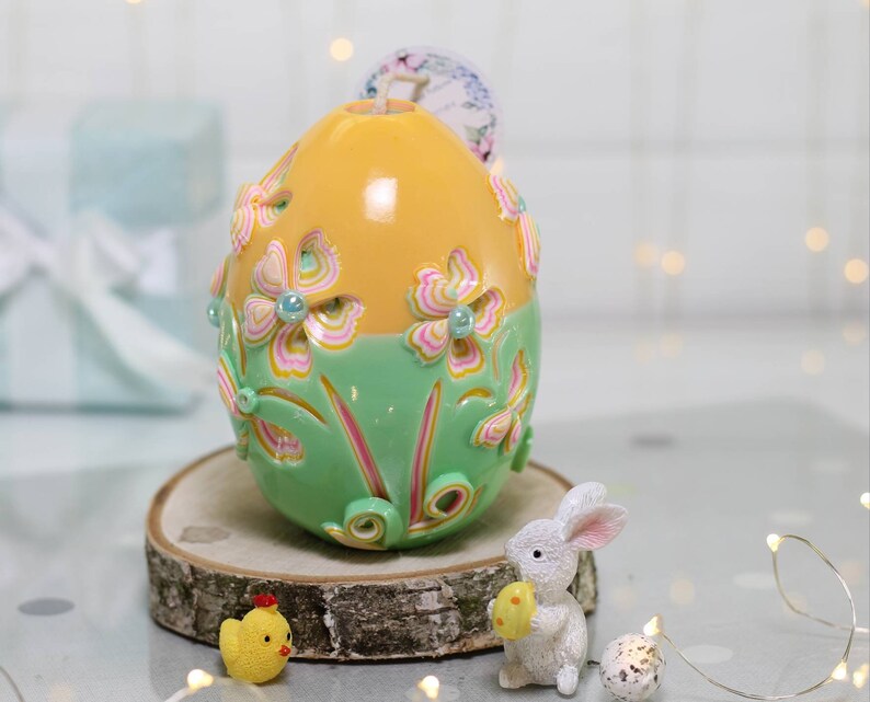 Carved Candle Easter Egg Candle Excellent Easter Gift Etsy