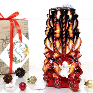 Believe in the Magic of Christmas with this Hand-Carved Candle - Secret Santa Gift for Women