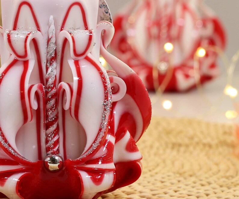 Hand Carved Candle Carved Candles of the Home Decor Red and Etsy