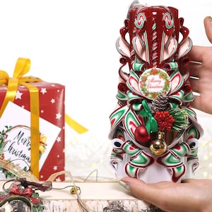 Handcrafted Personalized Christmas Candle - A Sweet Holiday Gift for Family or Friends