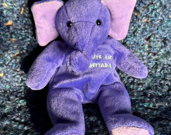 Girl Scouts are unforgettable, purple elephant beanie, 2001, Mary Meyer Corp