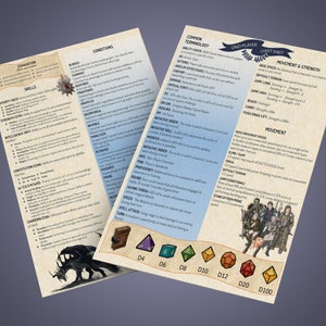 Printable Dungeons and Dragons Player Cheat Sheet: Beginners Quick ...