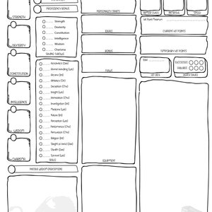 Dnd 5e Character Sheet: Simple PDF for Dungeons and Dragons 5th Edition ...