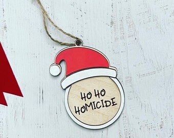 Ho Ho Homicide Santa Hat Ornament