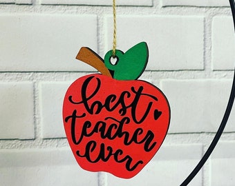 Best Teacher Ever Ornament - Teacher Ornament - #1 Teacher - Teacher Gift - 2021 Ornament