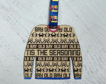 Old Bay Crab Ugly Sweater Ornament - Tis the Seasoning