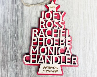 Friends TV Show Christmas Ornament, Joey, Ross, Rachel, Monica, Chandler Bing, Phoebe, Matthew Perry Friendship - Friends Forever Ornament