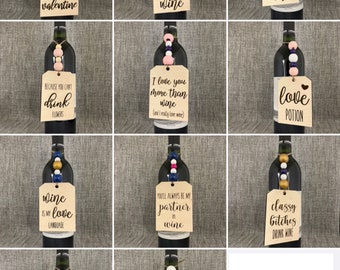 SVG DIGITAL FILE - Valentine's Day Wine Bottle Gift Tags - Gift Tags - Wine Bottle Tags