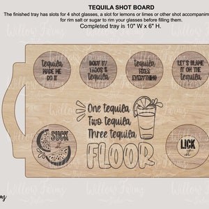 Bandeja de shot de tequila, festa de degustação, suporte para copo de shot, degustação de vinho de cerveja SVG decoração de madeira em camadas CNC arquivos prontos para laser Glowforge